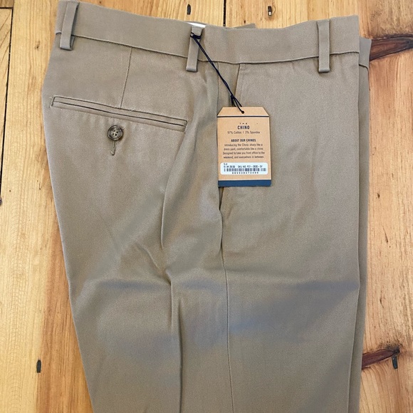 Tie Bar Stretch Cotton Pants in Sandstone - Picture 4 of 5